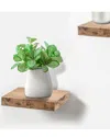 Sorbus Set Of 4 9in Square Floating Shelves In Brown