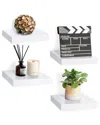 Sorbus Set Of 4 9in Square Floating Shelves In White