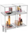 Sorbus Set Of 4 Acrylic Pull-out Storage Containers For Makeup In Transparent