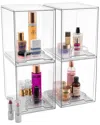Sorbus Set Of 4 Acrylic Pull-out Tall Makeup Storage Containers In Transparent