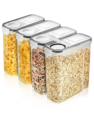 Sorbus Set Of 4 Airtight Food Storage Dispensers In Transparent