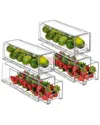 Sorbus Set Of 4 Clear Stackable Small Pullout Organizer Drawers In Multi