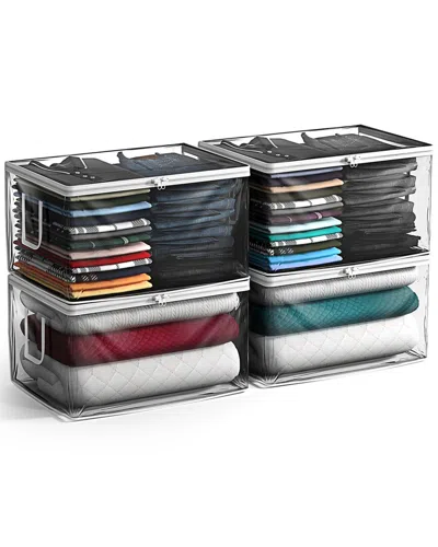 Sorbus Set Of 4 Clear Storage Bags In Transparent