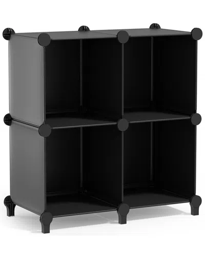 Sorbus Set Of 4 Cube Storage Organizers In Black