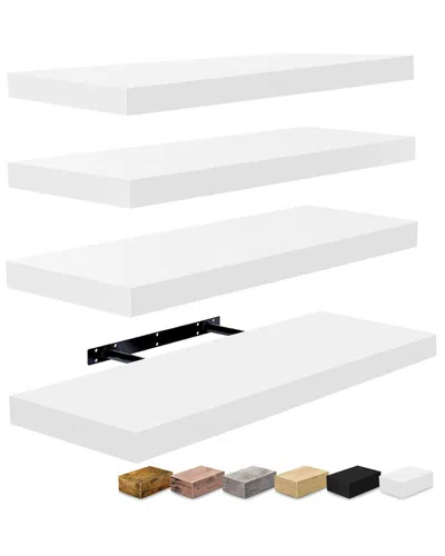 Sorbus Set Of 4 Floating Shelves In White