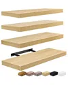 Sorbus Set Of 4 Floating Shelves In Neutral
