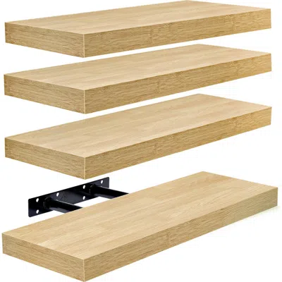 Sorbus Set Of 4 Floating Wall Shelves In Brown