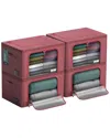 Sorbus Set Of 4 Large Storage Bins With Windows In Pink