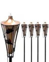 Sorbus Set Of 4 Outdoor Metal Patio Torches In Multi