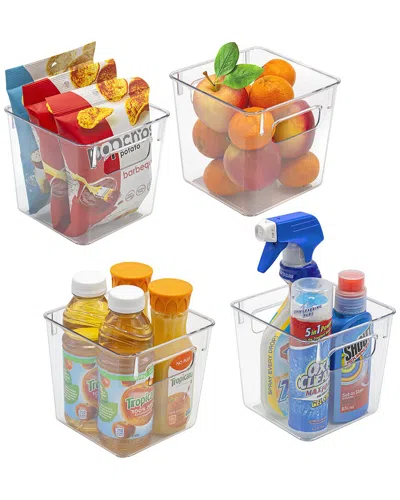 Sorbus Set Of 4 Small Fridge Bins In Transparent