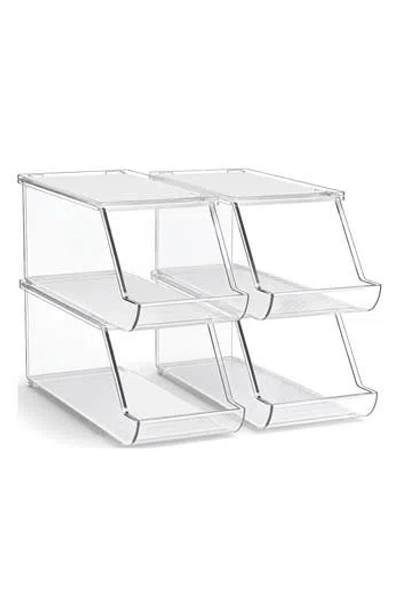 Sorbus Set Of 4 Stackable Soda Can Organizers In Transparent