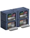 Sorbus Set Of 4 Storage Bins With Windows In Blue
