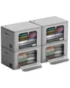 Sorbus Set Of 4 Large Storage Bins With Windows In Gray