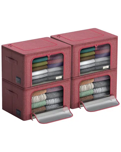 SORBUS SORBUS SET OF 4 STORAGE BINS WITH WINDOWS