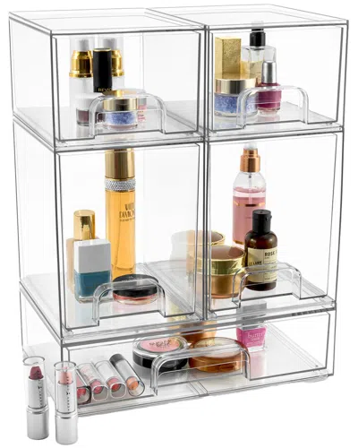 Sorbus Set Of 5 Acrylic Makeup Pull-out Storage Containers In Multi