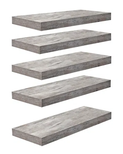 Sorbus Set Of 5 Wall Mounted Floating Shelves In Multi