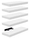 Sorbus Set Of 5 Wall Mounted Floating Shelves In White
