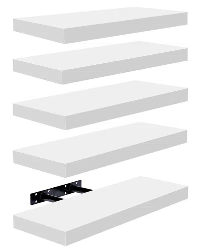 Sorbus Set Of 5 Wall Mounted Floating Shelves In Multi