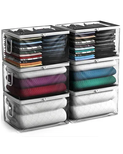 Sorbus Set Of 6 Clear Storage Bags In Transparent