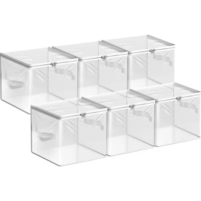 Sorbus Set Of 6 Clear Storage Bins In Transparent