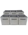 Sorbus Set Of 6 Foldable Storage Cube Basket Bin In Gray