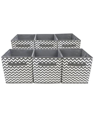 Sorbus Set Of 6 Foldable Storage Cube Basket Bin In Gray
