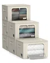 Sorbus Set Of 6 Medium Storage Bins With Windows In Beige