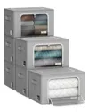 Sorbus Set Of 6 Medium Storage Bins With Windows In Gray