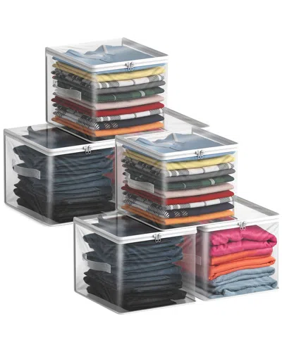 Sorbus Set Of 6 Storage Bags In Transparent