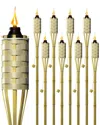 Sorbus Set Of 8 5ft Bamboo Outdoor Torches In Gold