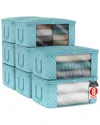 Sorbus Set Of 8 Foldable Storage Organizer Bags With Window & Handles
