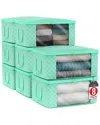 Sorbus 8-pack Collapsible Zip Storage Bins