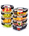 Sorbus Set Of 8 Glass Meal Prep Containers With Airtight Lids