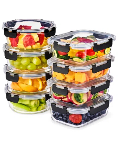 Sorbus Set Of 8 Glass Meal Prep Containers With Airtight Lids