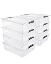 Sorbus Set Of 8 Underbed 40qt Storage Bins With Wheels & Lids