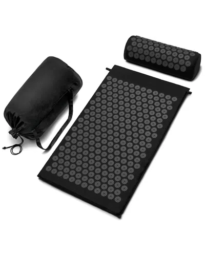 Sorbus Sivan Acupressure Mat And Pillow Set In Black