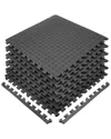 Sorbus Sivan Health & Fitness Exercise Mat Tiles In Black