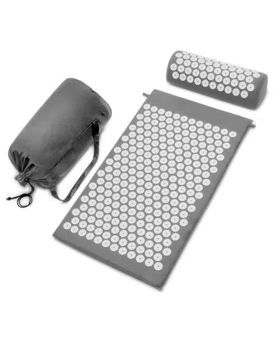 Sorbus Sivan Light Acupressure Mat And Pillow Set In Gray