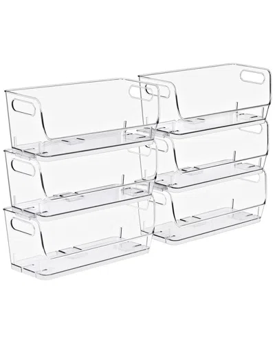 Sorbus Small Narrow 6-pack Stackable Storage Containers In Transparent