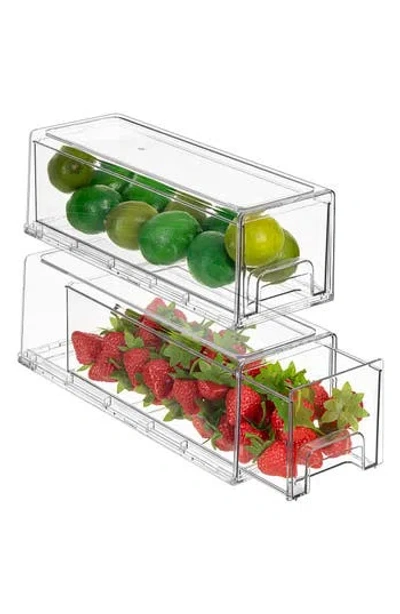Sorbus Small Set Of 2 Fridge Organizer Drawers In Transparent