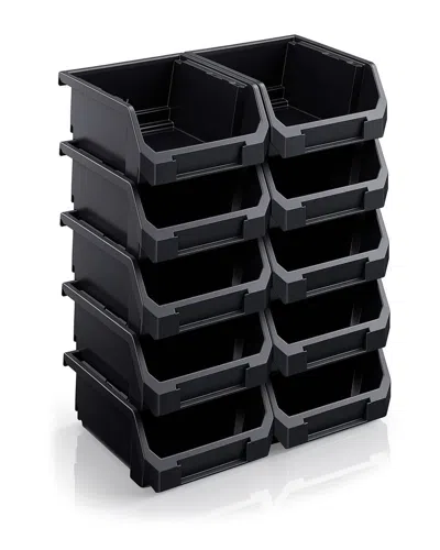 Sorbus Small Stackable Garage Plastic Storage Bins - Set Of 10 In Multi