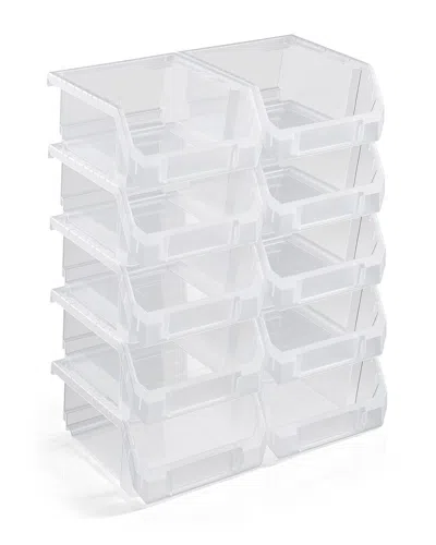 Sorbus Small Stackable Garage Storage Bins - Set Of 10 In Multi