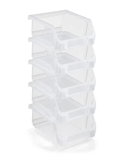 Sorbus Small Stackable Garage Storage Bins - Set Of 5 In Transparent