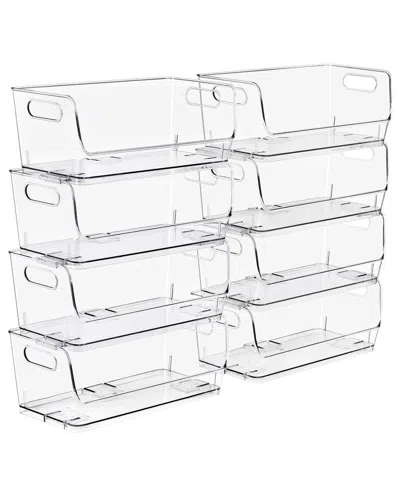 Sorbus Small Wide 8-pack Stackable Storage Containers In Transparent