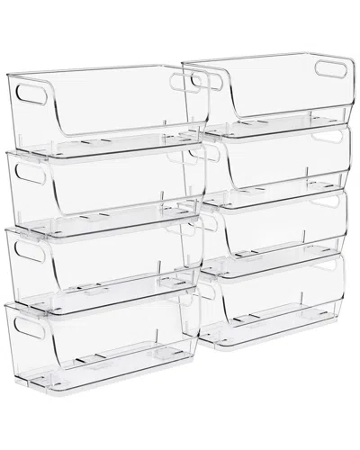 Sorbus Small Wide 8-pack Stackable Storage Containers In Transparent