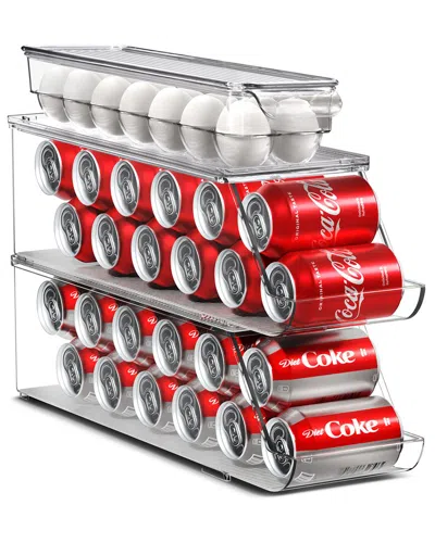 SORBUS SORBUS SODA CAN ORGANIZER FOR REFRIGERATOR & EGG HOLDER FOR FRIDGE SET