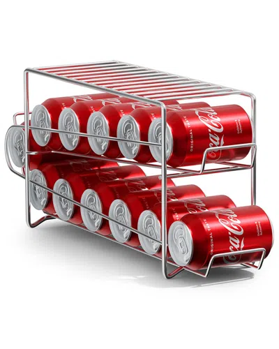 Sorbus Soda Can Rack Beverage Dispenser Silver In Transparent
