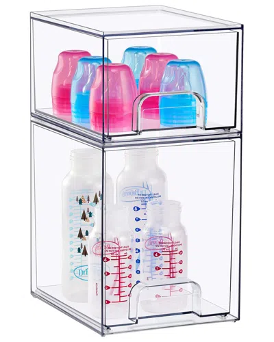 Sorbus Stackable Acrylic Set Of 2 Storage Drawers In Transparent