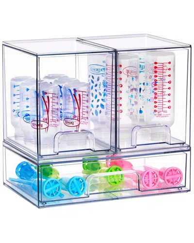 Sorbus Stackable Acrylic Set Of 3 Storage Drawers In Multi