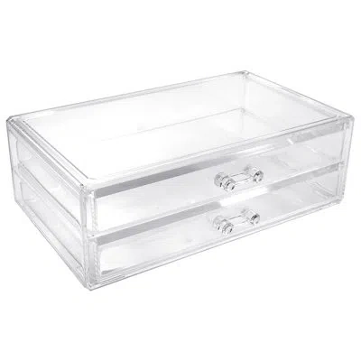 Sorbus Stackable Clear Acrylic Makeup, Cosmetics, And Jewelry 2-drawers Organizer In White